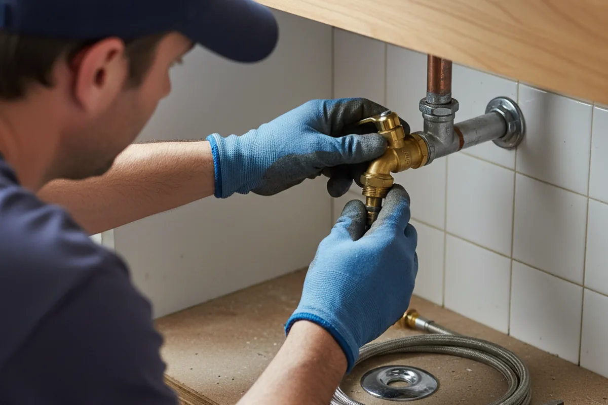 Shutoff valve and fitting work during Emergency Plumbing in Hoschton